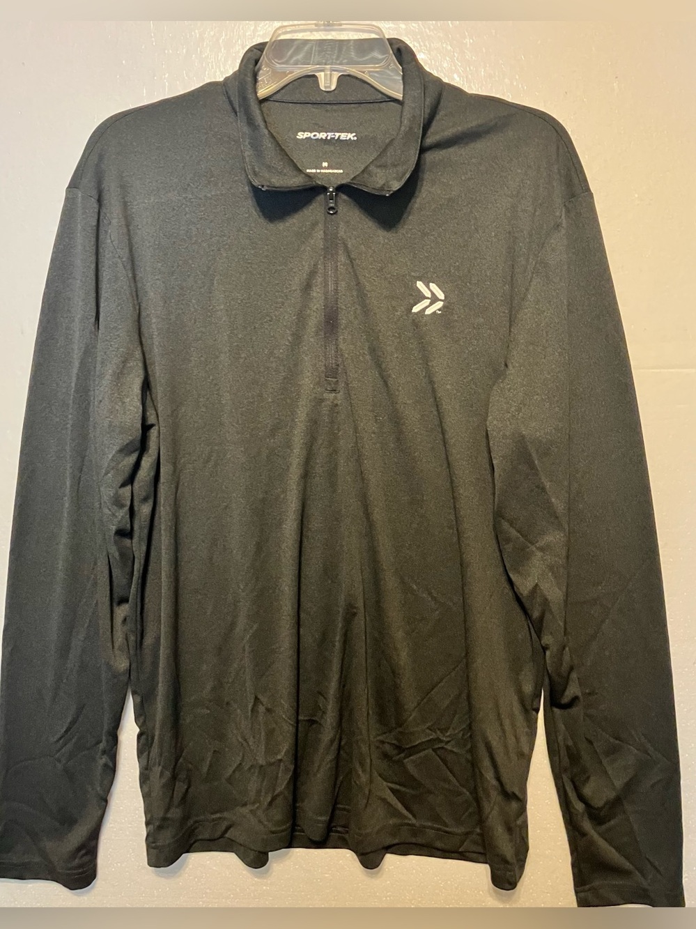 Sport-Tek M Black Men's Quarter-Zip Pullover with Reflective Logo